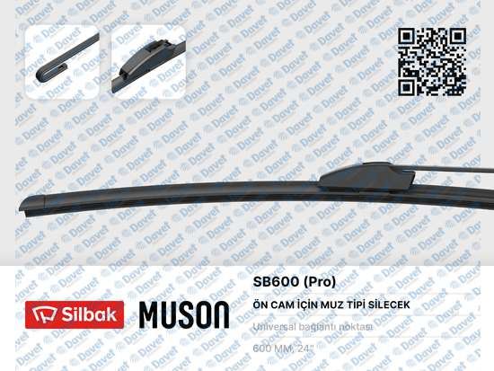 SILBAK SB600 Silecek Supurgesi 600mm (Muz Tip) Universal